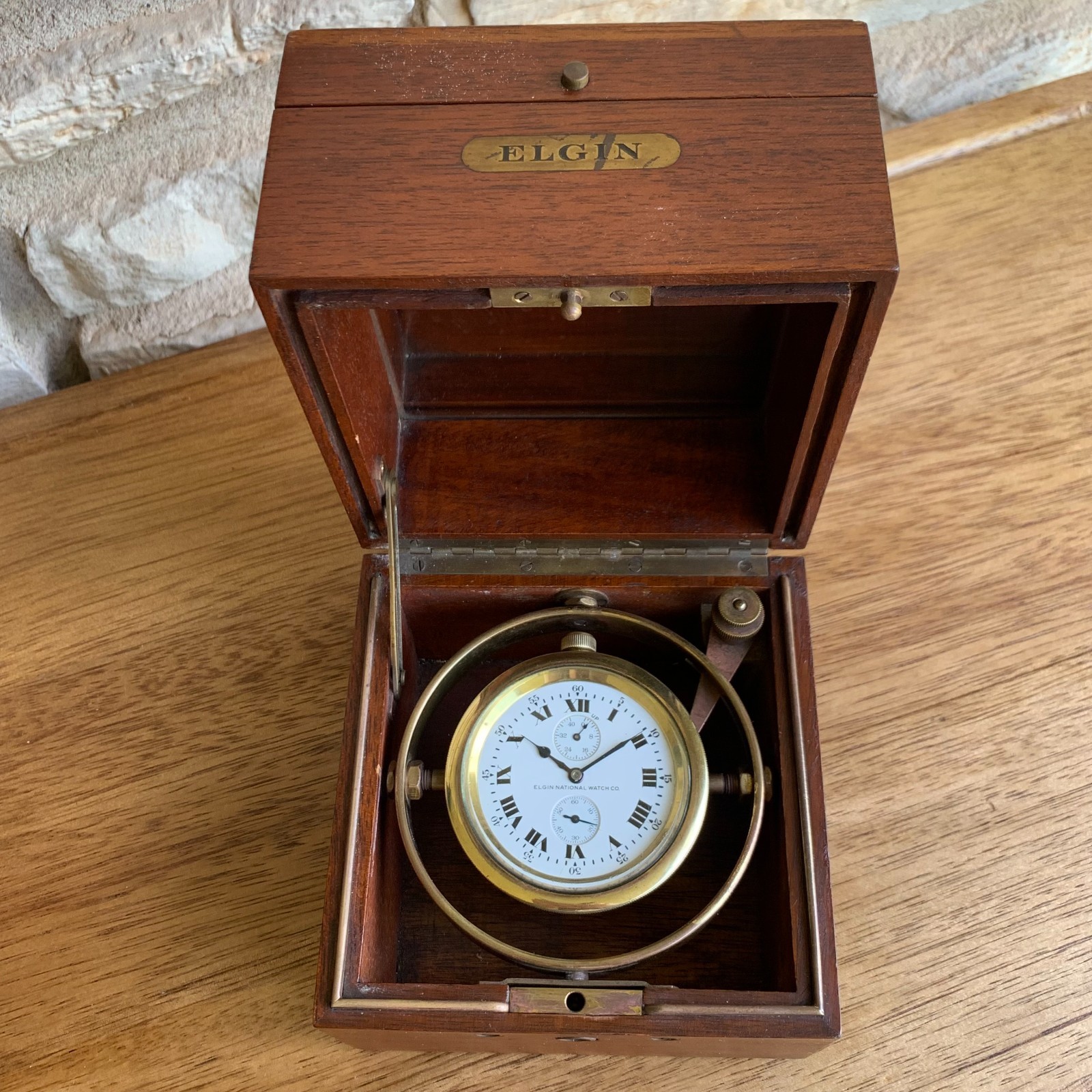 1919 Elgin “Father Time” Chronometer Deck Watch – Freesprung w/ Indicator