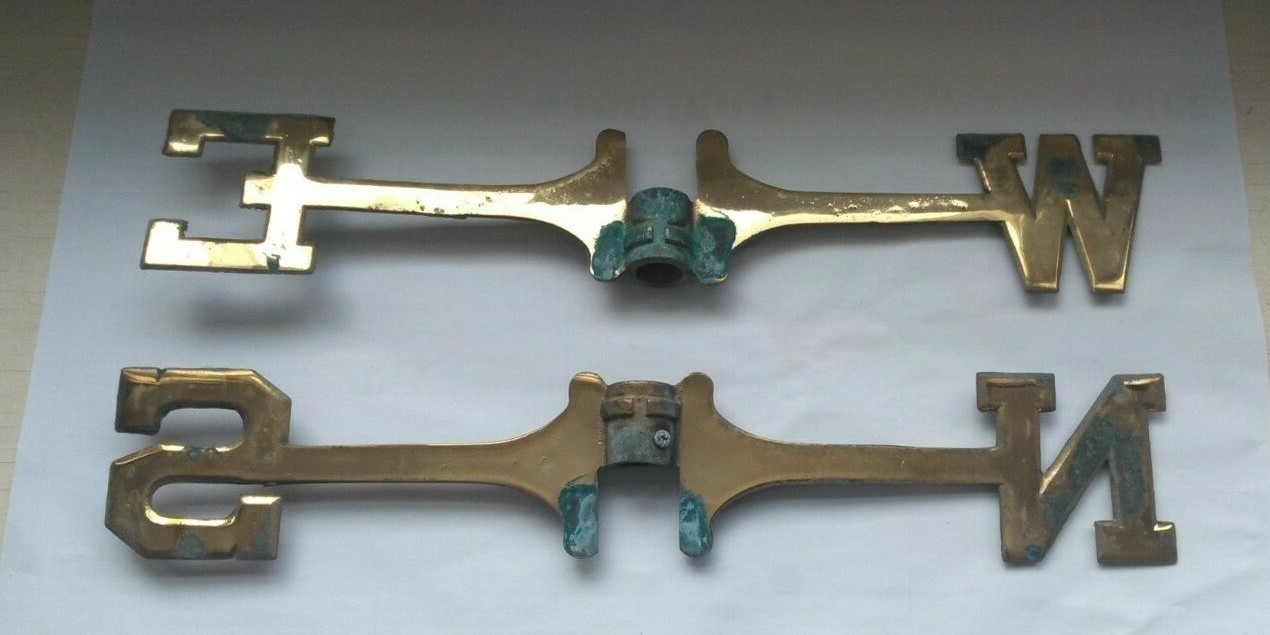 Weathervane Directionals 18” Brass /semi weathered AS SHOWN FITS 3/4” RODS