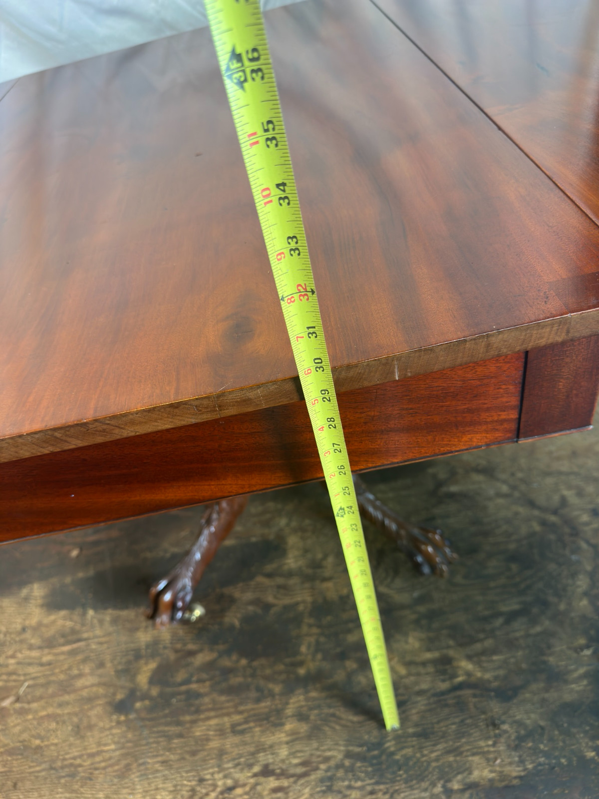 Antique empire DINING carved table Philadelphia hairy paw feet 1820 classical