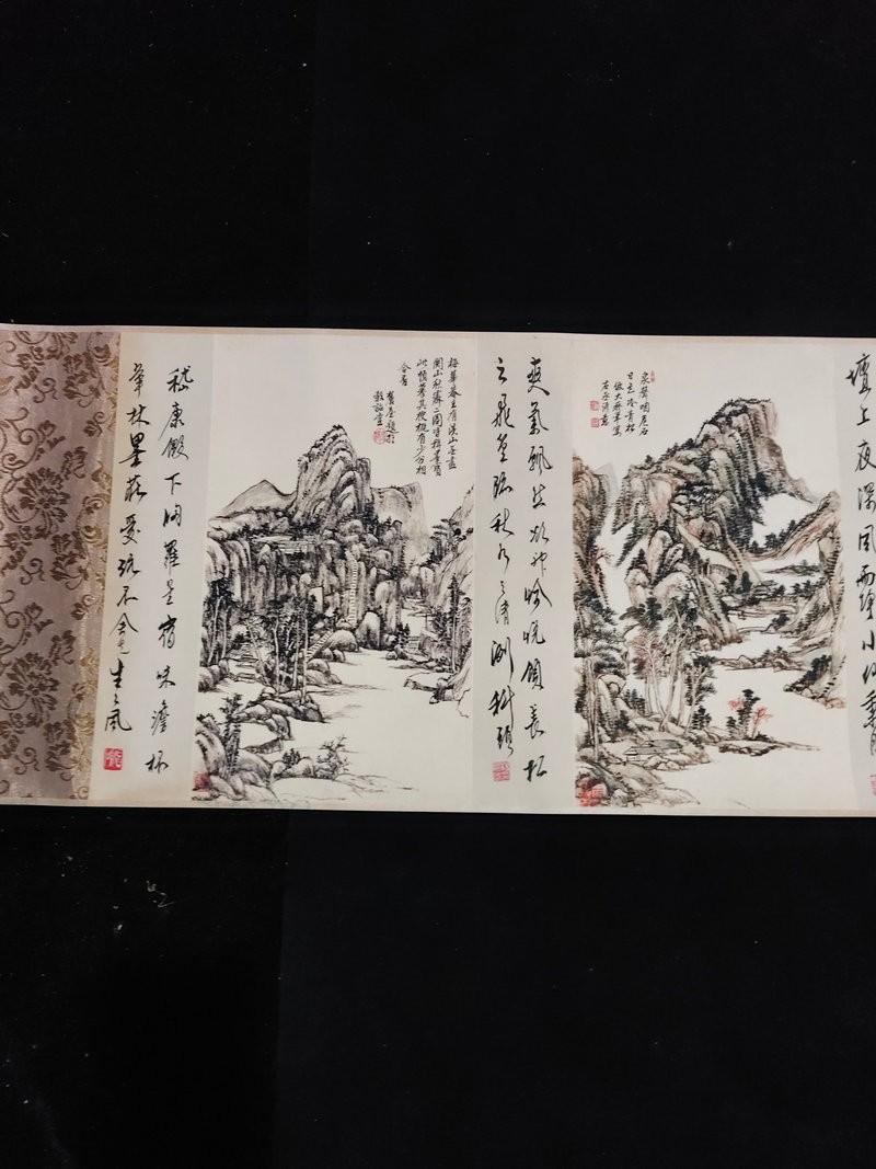 87in Chinese Old Long Scrolls Painting Landscape Rice Paper By Wang Yuanqi 王原祁