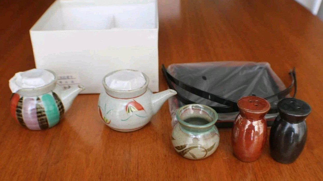 Vintage, NIB Japanese Condiment Ceramic Set