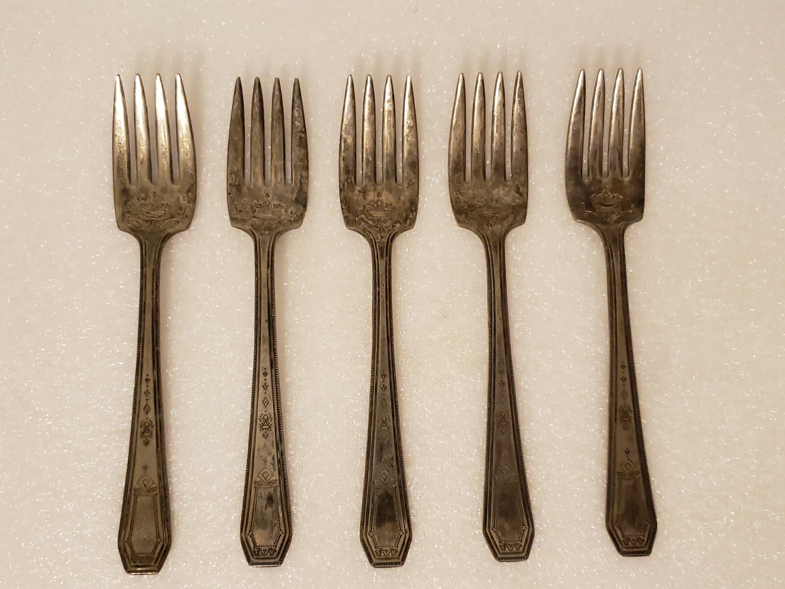 Monroe Silver Co Lot Of 5 Salad Forks Vtg Company Pattern