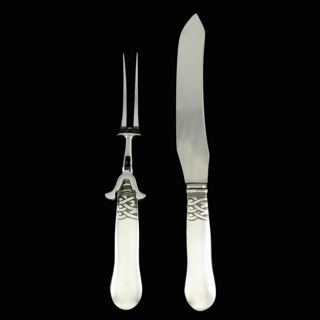 Georg Jensen. Sterling Silver Carving Set 542 – Ladby / Nordic #76.