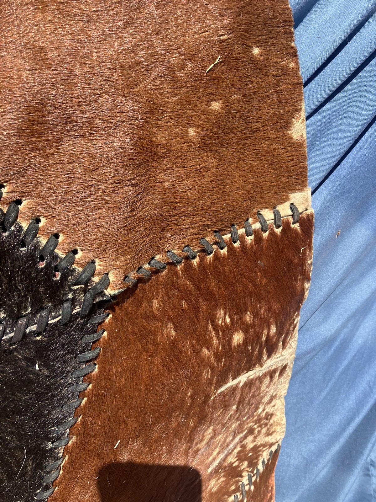 HANDMADE VINTAGE COWHIDE RUG | Patchwork, Area Rug, Hair on Leather