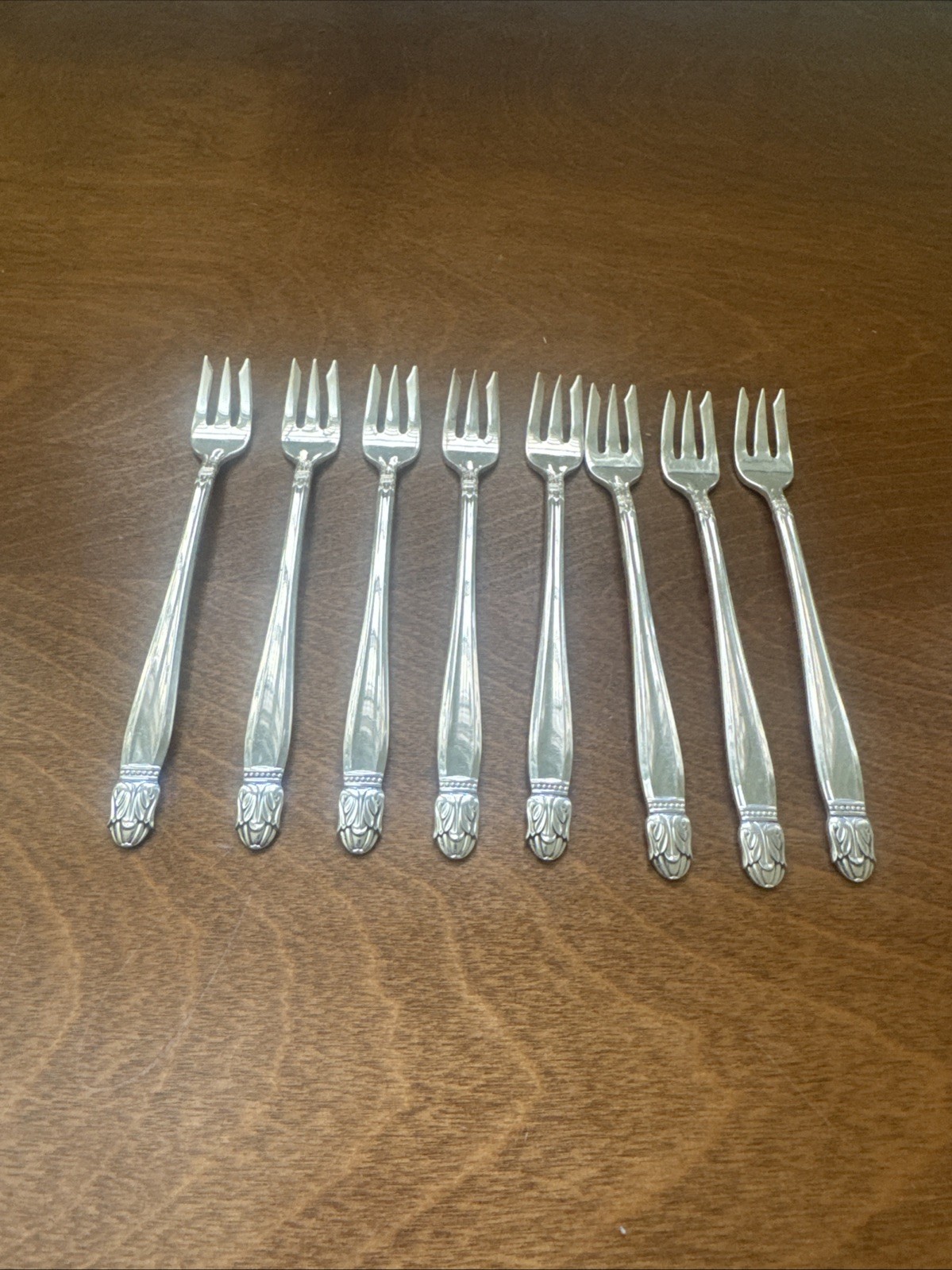 Danish Princess Silverplate by Holmes and Edwards Set of 8 Cocktail Forks 5 3/8″