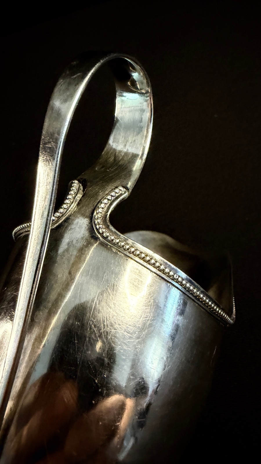 American 18th Century Coin Silver Helmet Cream Jug Circa 1786