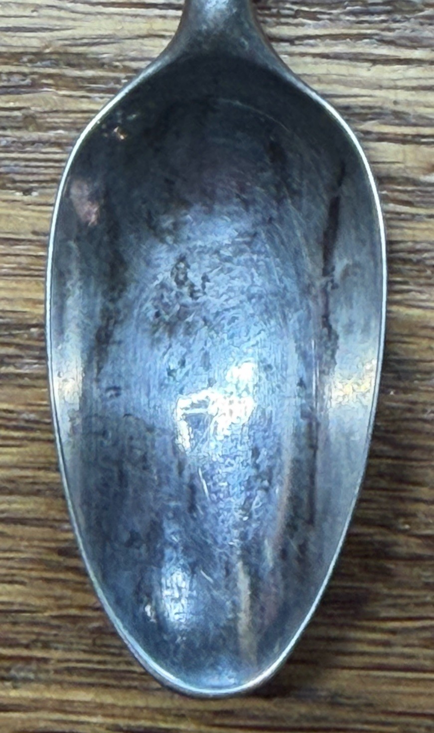 American Coin Silver Coffee Spoon Initials SA Untraced Round Upturned Handle