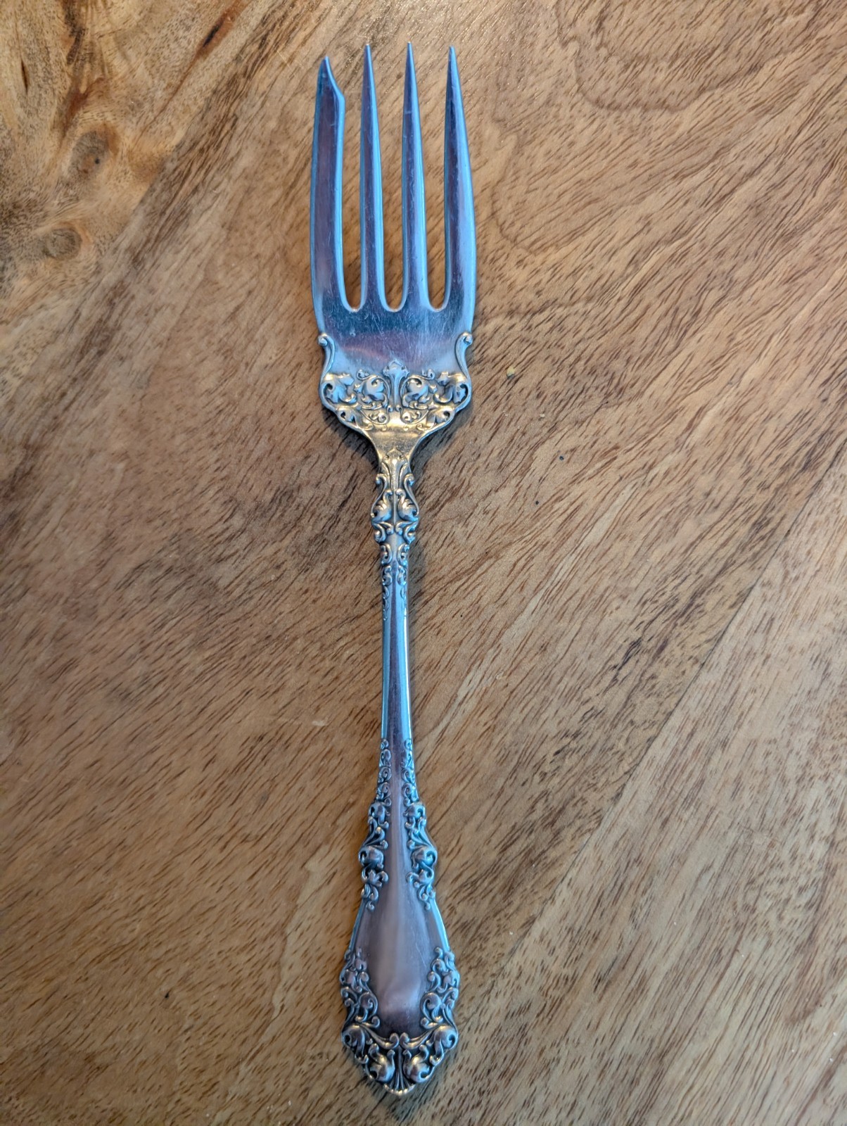 1847 Rogers Bros Silverplate Ornate Serving/ Meat Fork. Free Shipping