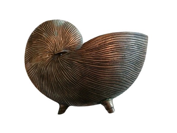 Bronze Snail Escargot Seashell Sculpture Figurine Animal Asian Paperweight Decor