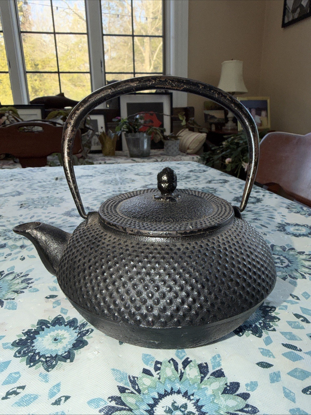 Vintage Japanese Chinese Oriental Cast Iron Teapot Kettle Signed Tea