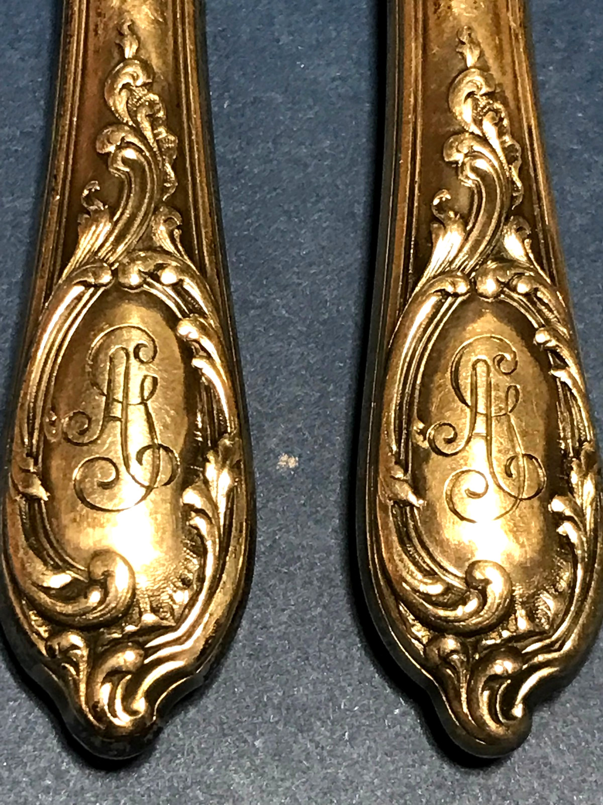 ФАБЕРЖЕ ORIGINAL GILT SET SILVER 84 RUSSIAN FAMOUS “KF” FABERGE IMPERIAL ANTIQUE