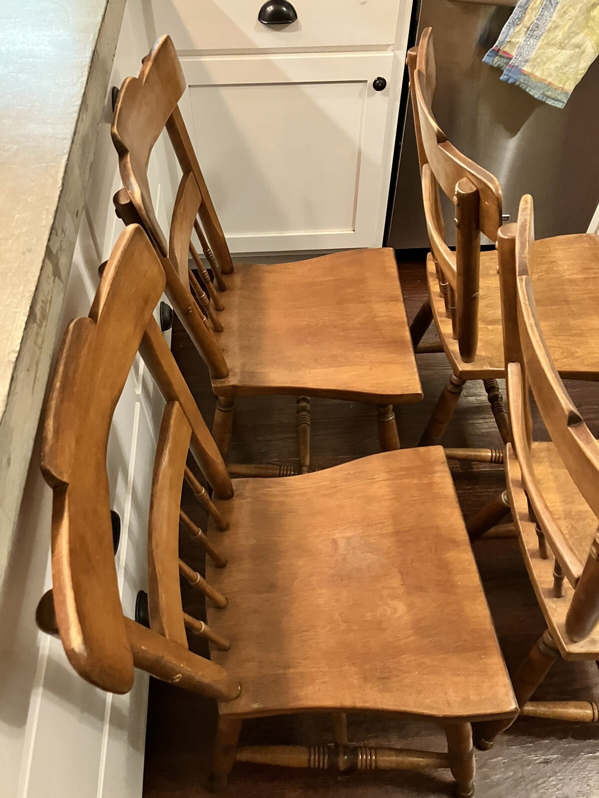5 Sprague & Carleton Kitchen Chairs Solid Rock Maple New Hampshire VINTAGE