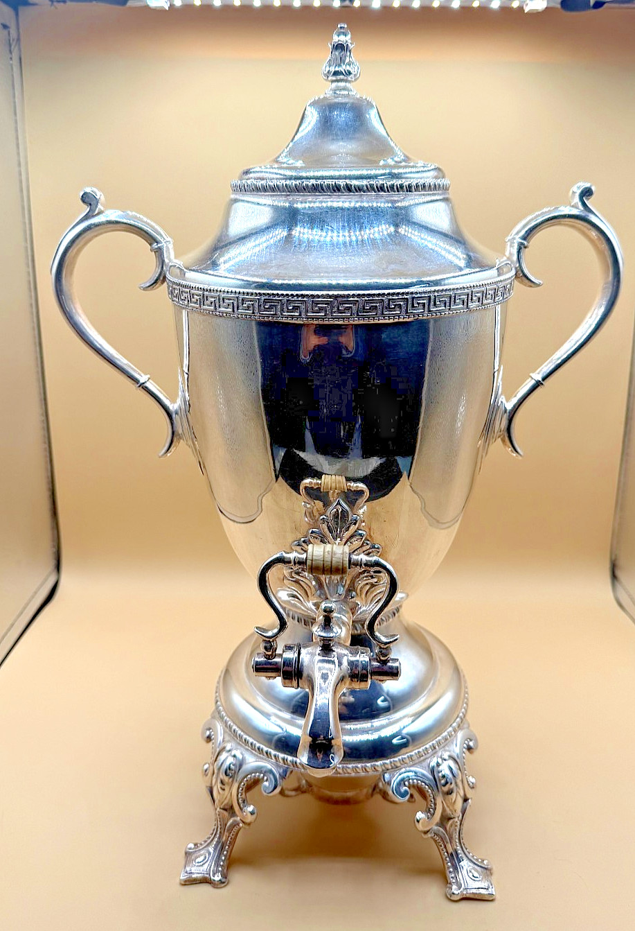 Victorian Silver Plate Samovar Tea Urn Hot Water Pot~Ornate, Stunning!