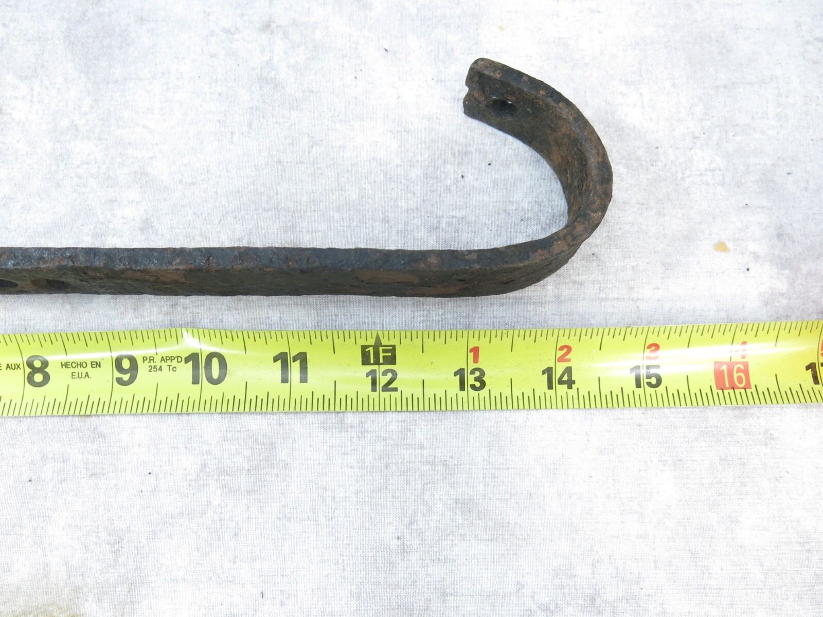 Antique Privative Blacksmith Forged Hook Blacksmith S Hook About 14-1/4″ Long