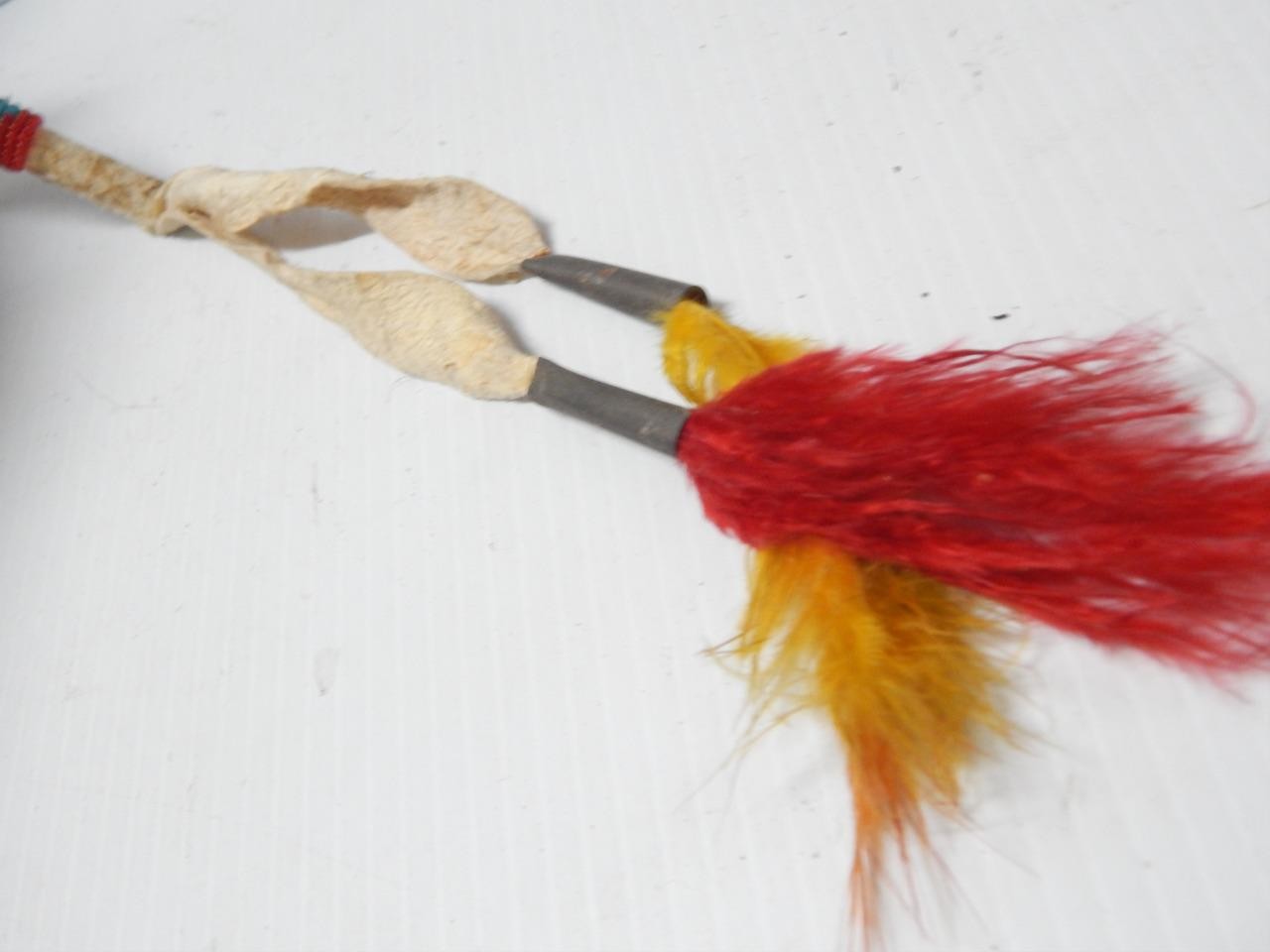 VINTAGE BEADED PLAINS INDIAN SOUTHERN CHEYENNE STONE WAR / DANCE CLUB –