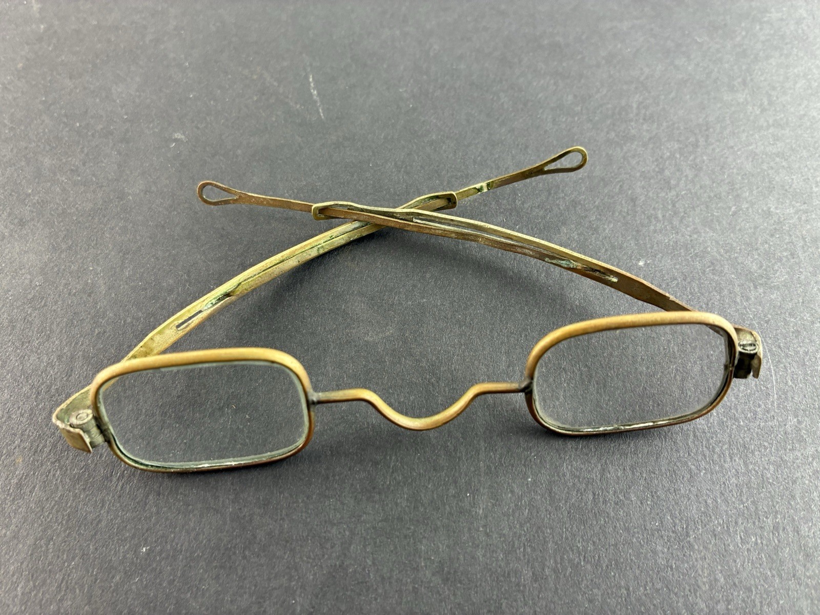 Early Antique Colonial Style Rounded Square EYEGLASSES, 1800s, Costume, Optical