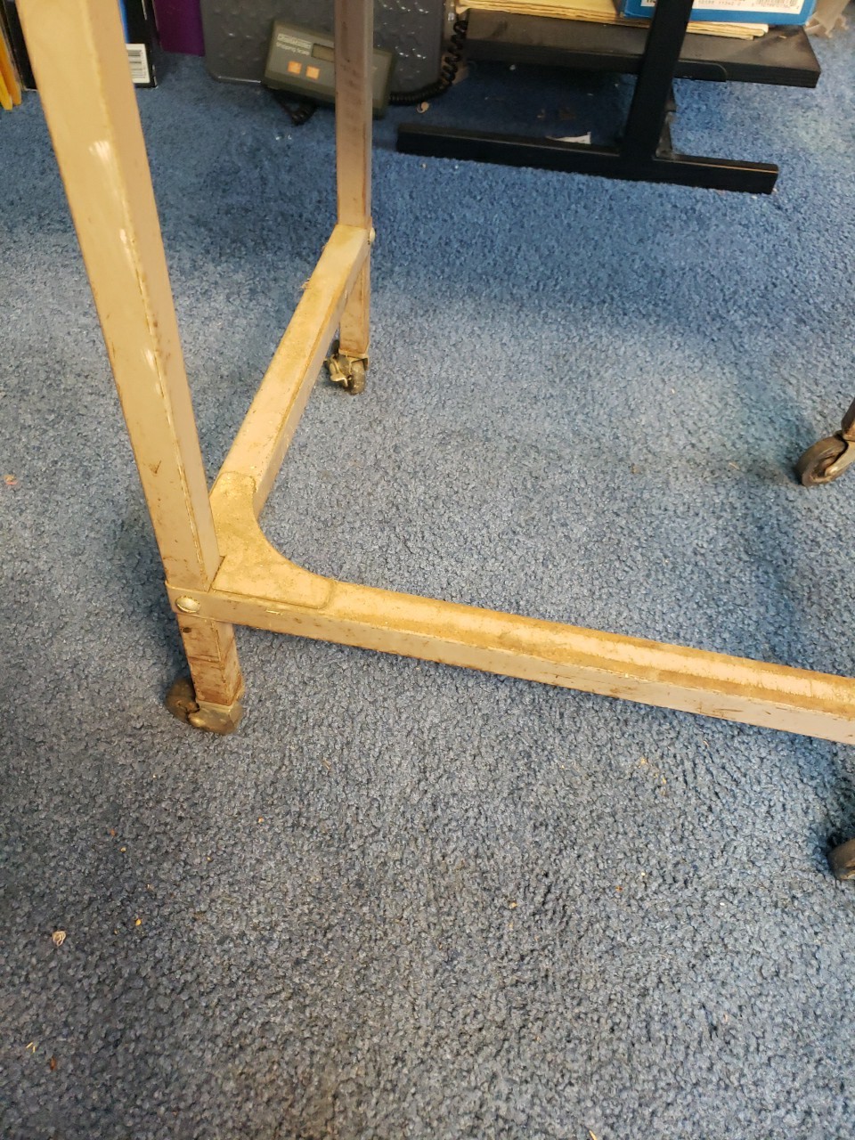 INDUSTRIAL TYPEWRITER TABLE drop leaf rolling stand vintage