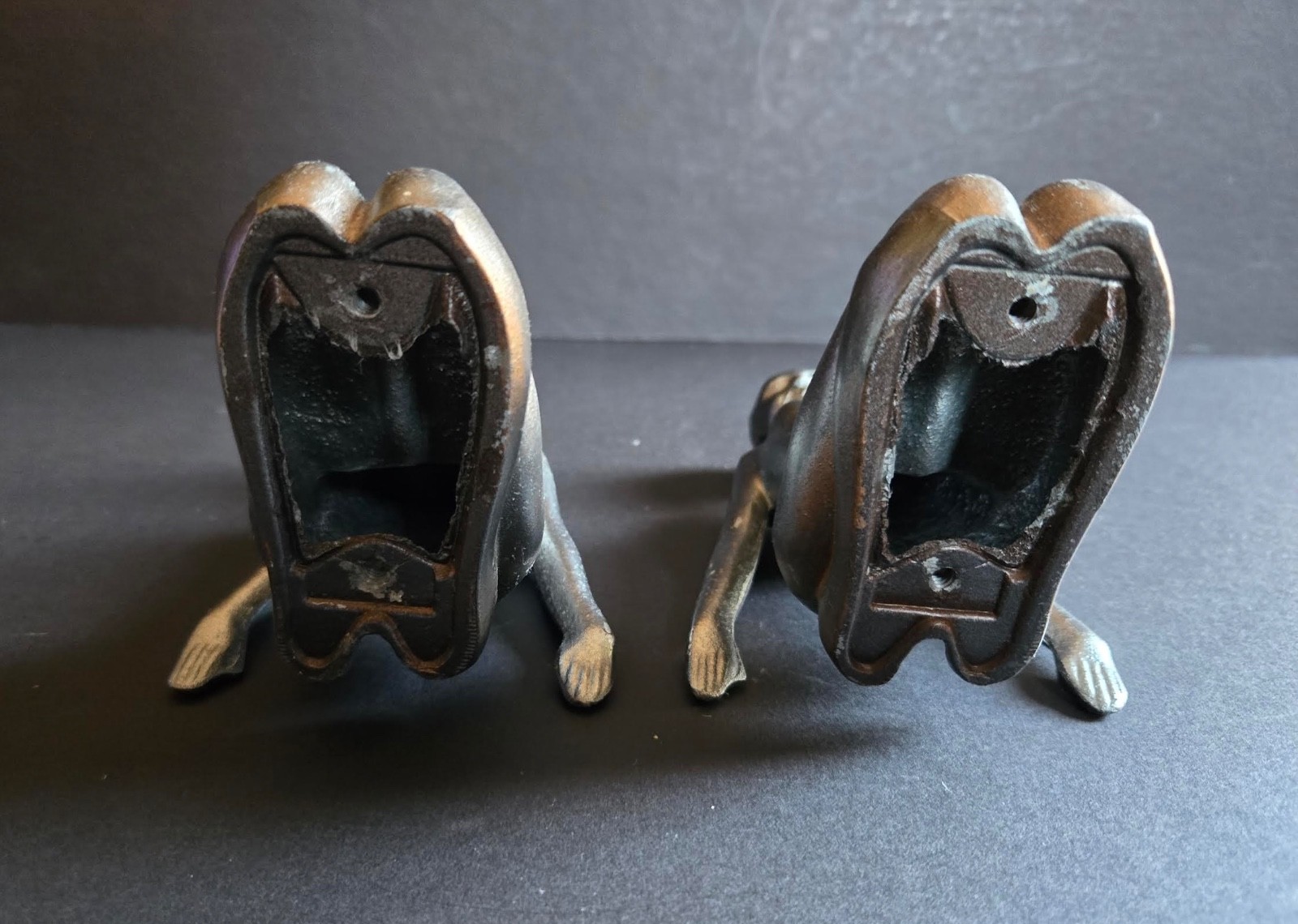 RARE ORIGINAL 1920 RISQUE DECO FRANKART? NUDE FLAPPER ZIEGFELD PEDESTAL BOOKENDS
