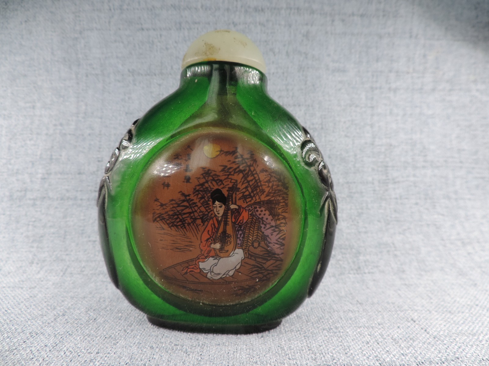 Big Size Chinese Inside Painted Literati Scenery Pattern Glass Snuff Bottle