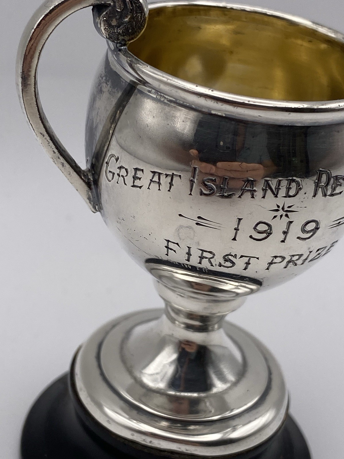 Charming Silver Plate Trophy Cup – Great Island Regatta, 1919, First Prize