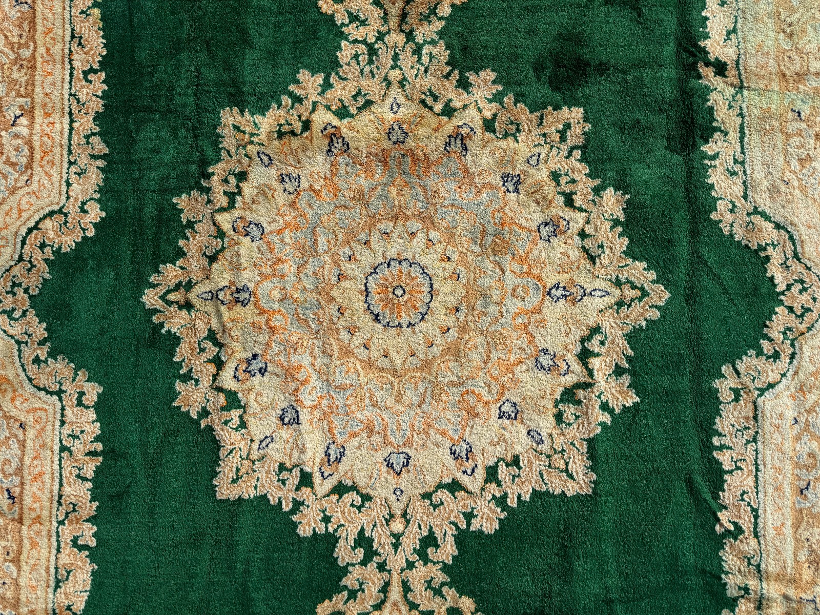 8×11 GREEN ANTIQUE RUG FINE COLORFUL ORIENTAL HANDMADE VINTAGE hand-knotted 8×10