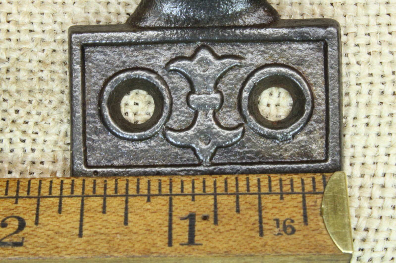 2 Old Window Sash Lifts Pulls Restored Cast Iron Victorian Fleur de Lis Floral