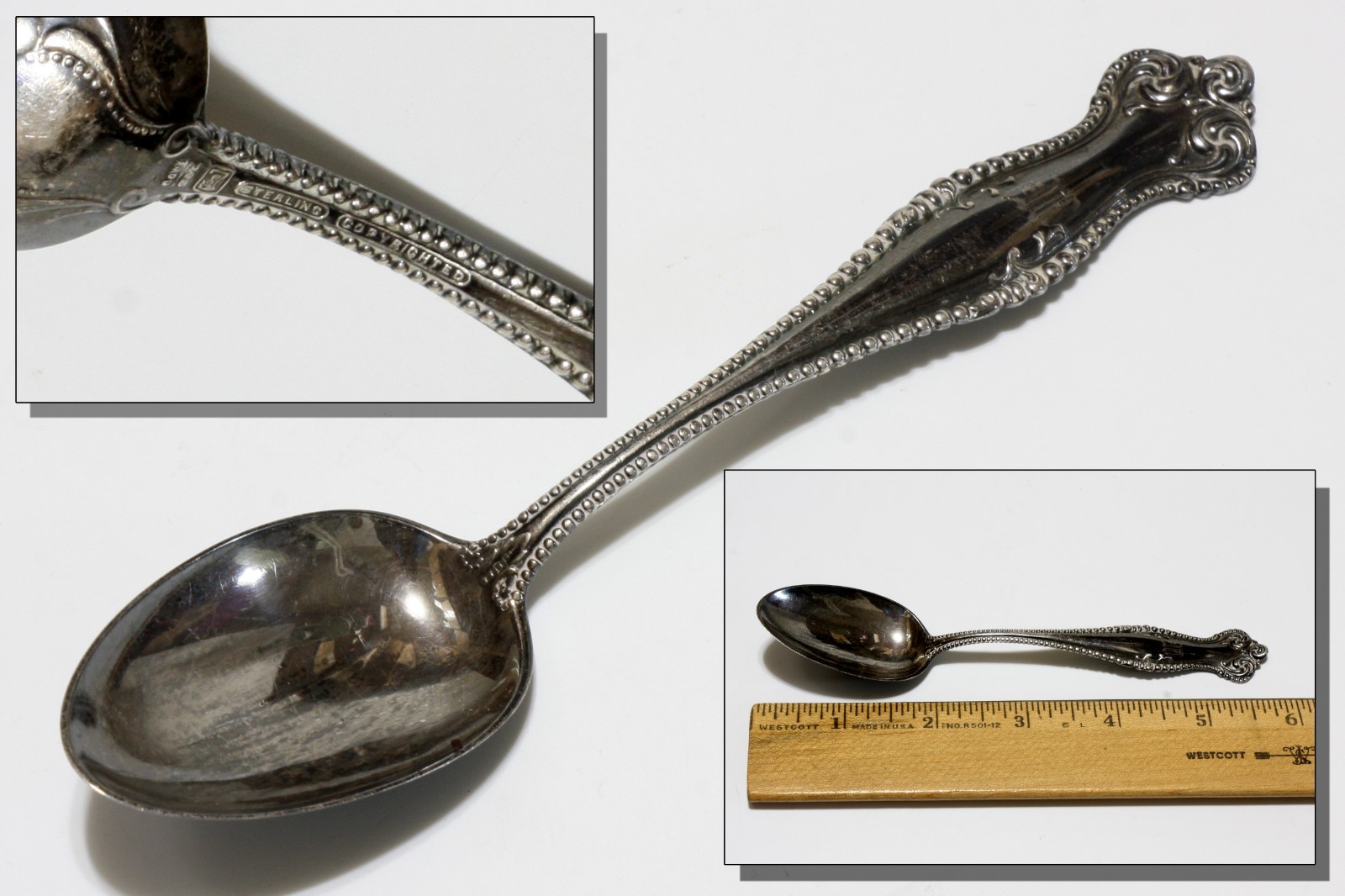Sterling Silver Teaspoon Canterbury By Towle Antique Flatware 25 Grams 5.75″