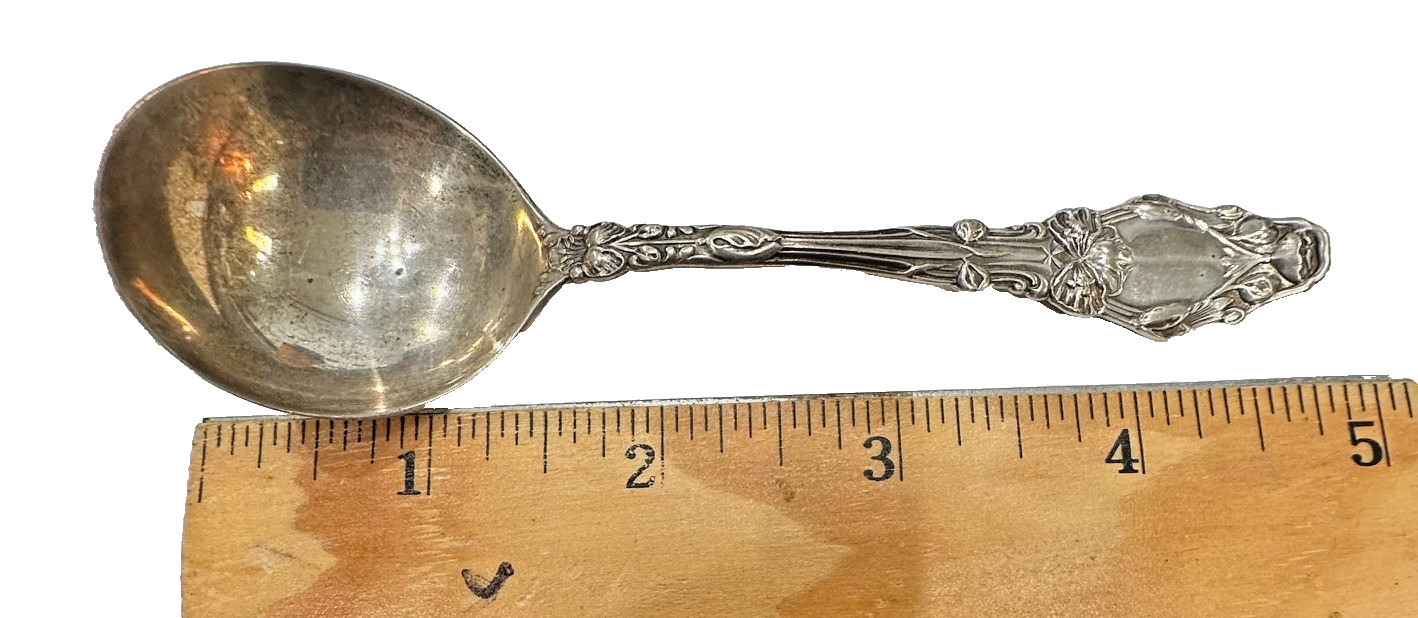 Gorham Sterling Silver Round Bowl Bouillon Soup Spoon Virginiana 5″ 1904-1905
