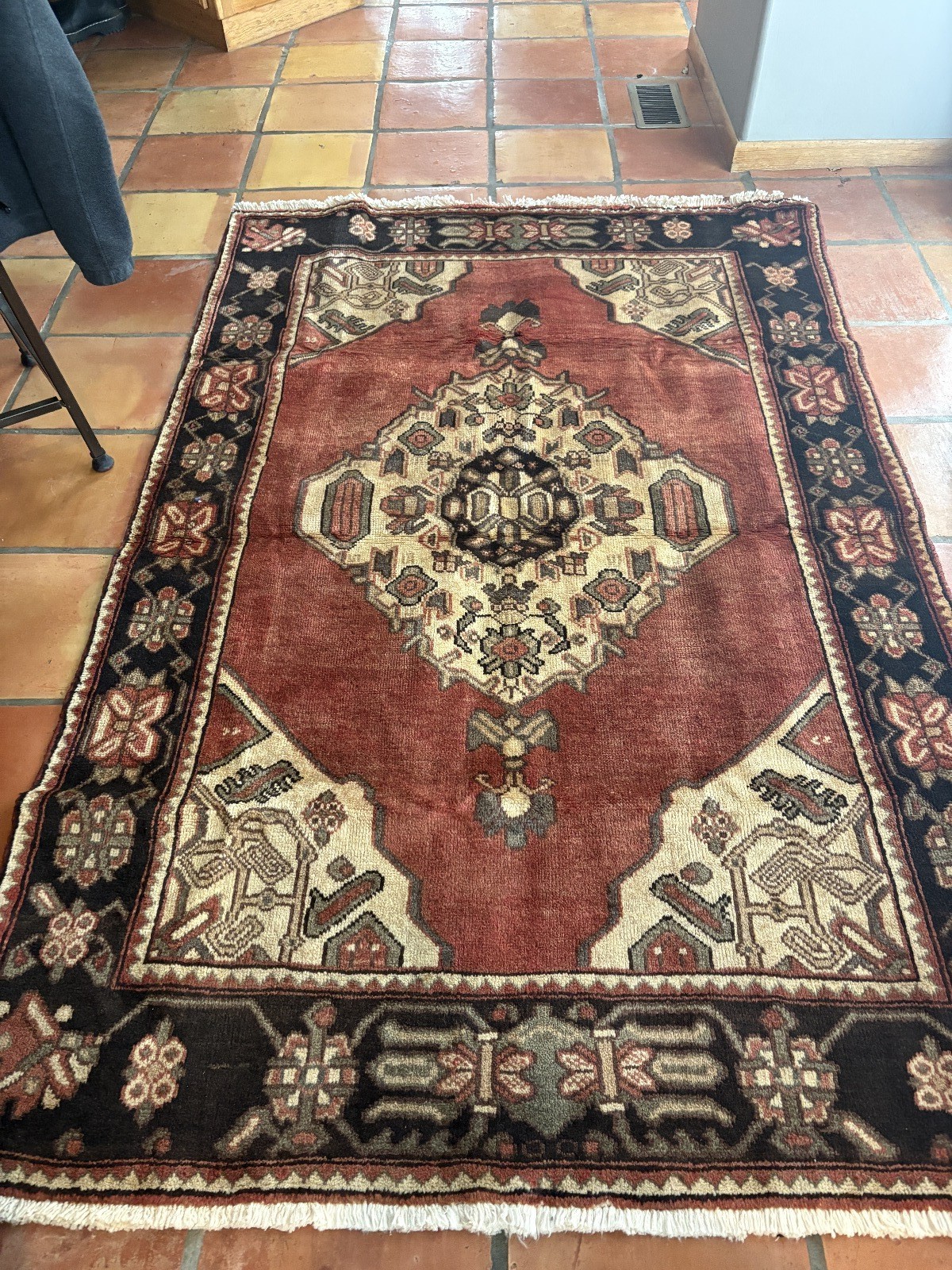 VTG Multi-colored Rug 6.75Ft X 4.25ft
