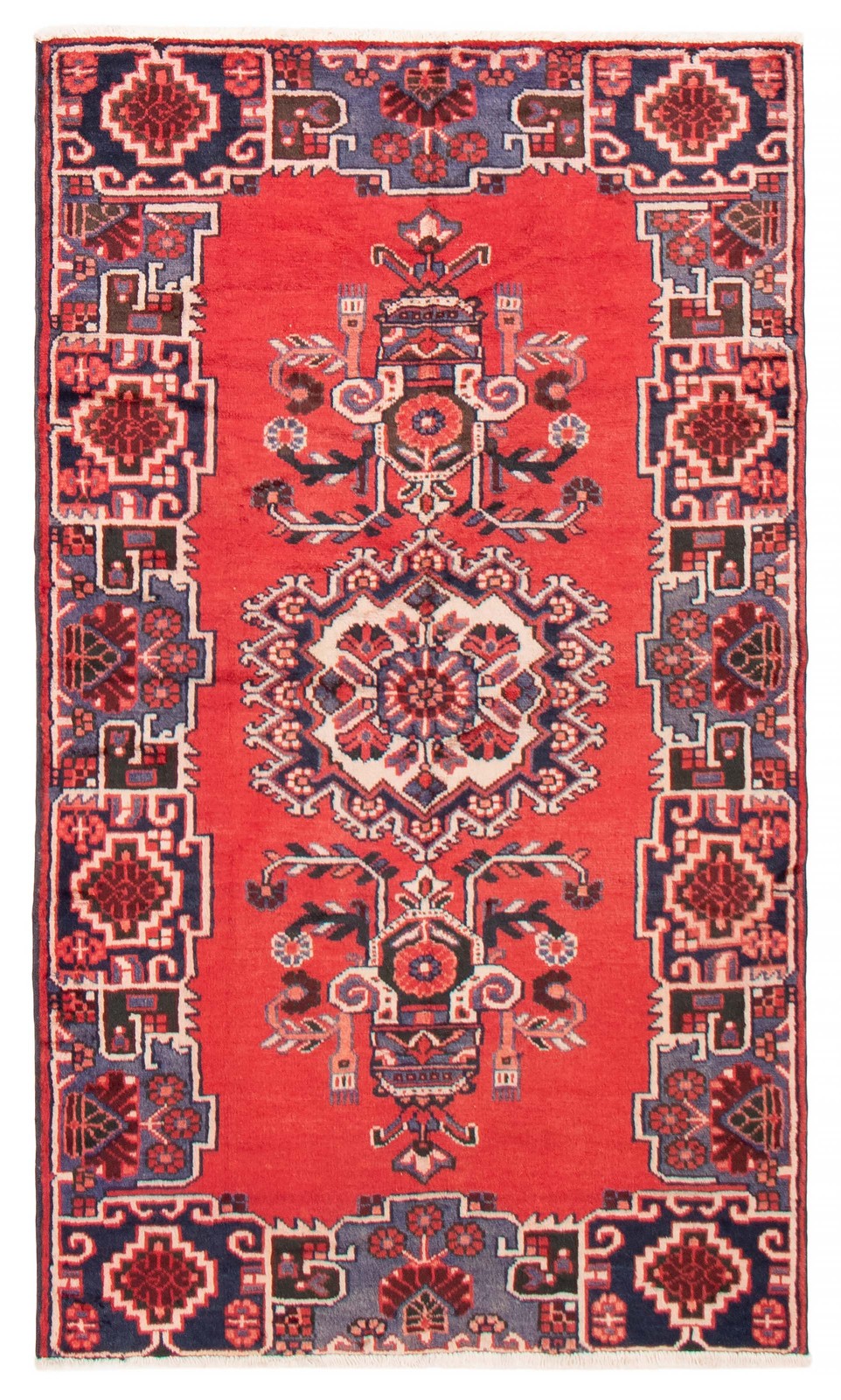 Vintage Hand-Knotted Area Rug 4’4″ x 7’6″ Traditional Oriental Wool Carpet