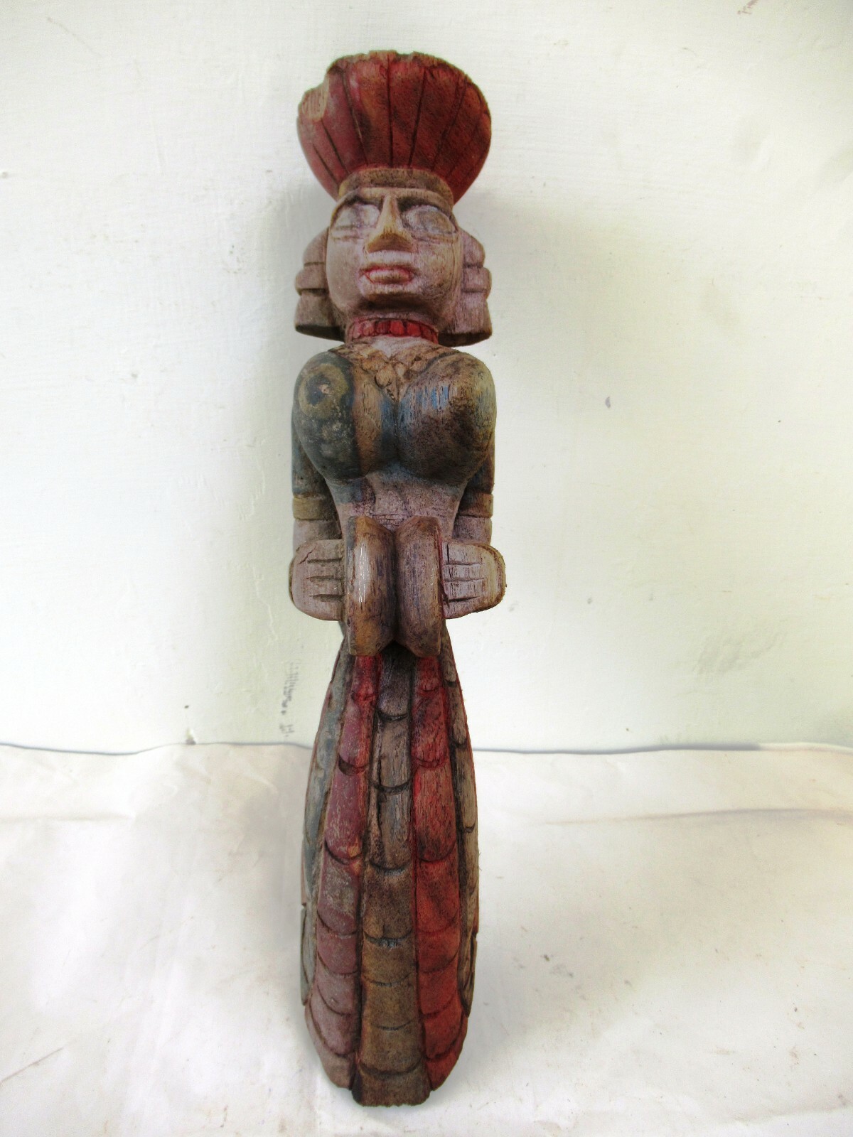 Antique 1920S Solid Wood Figures Of Lady Musicians From A Jain Temple Gujarat*F