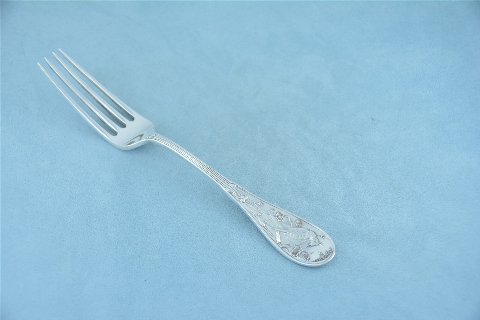 Tiffany Audubon Sterling Silver 8-1/4″ Dinner Fork No Monogram
