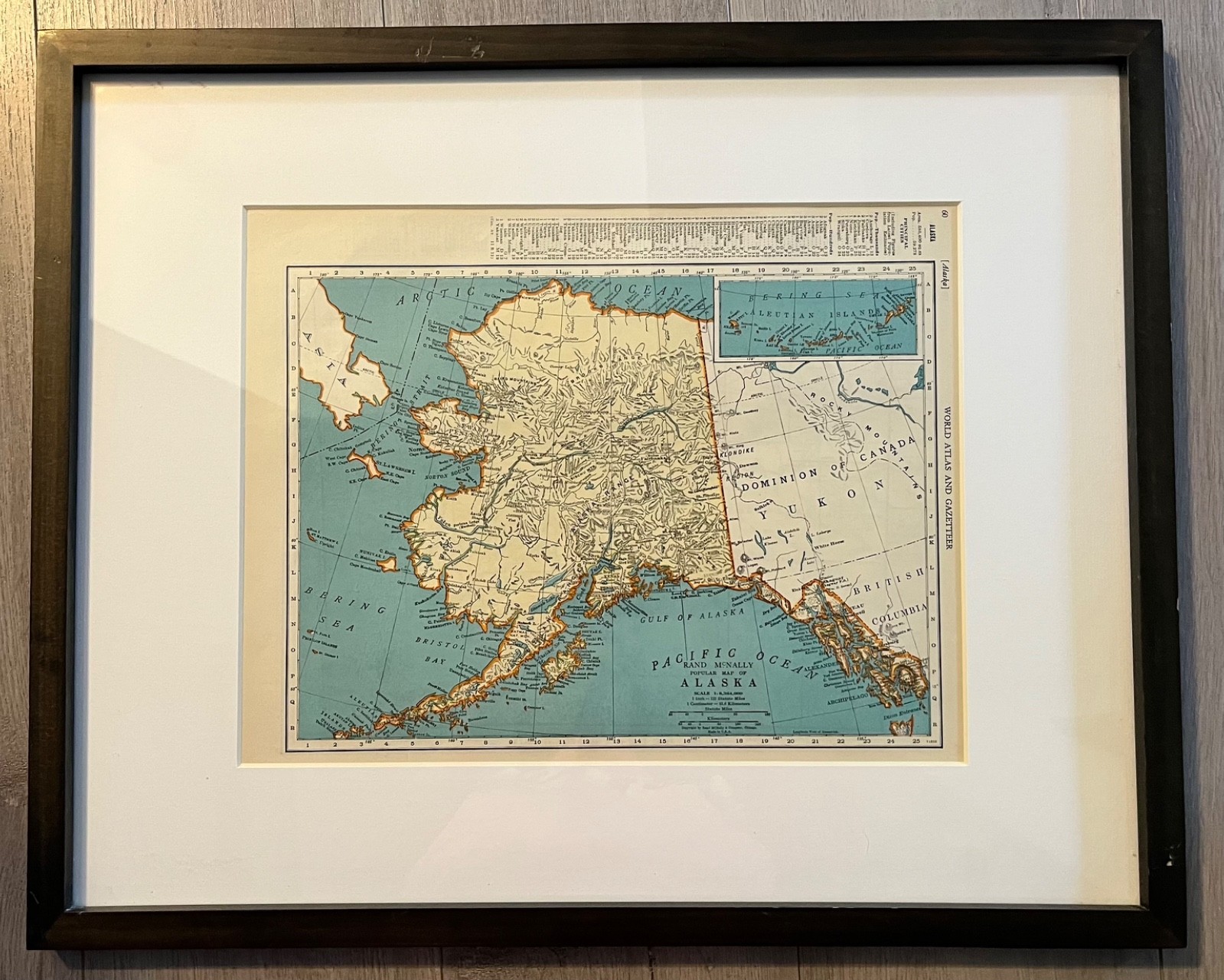 1937 Antique ALASKA State Map Vintage 1930s Map of ALASKA Framed, Gallery