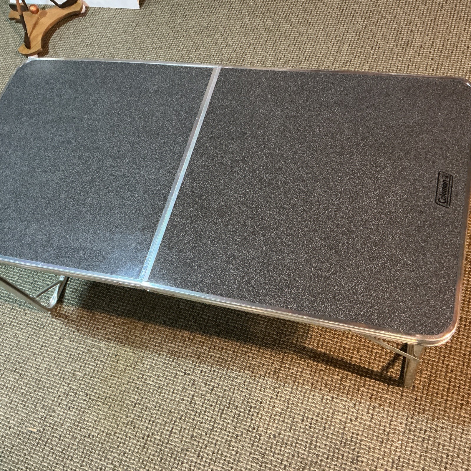 Vintage Coleman FOLDING TABLE Aluminum CAMPING, TAILGATE Table 48” x 24” w BOX