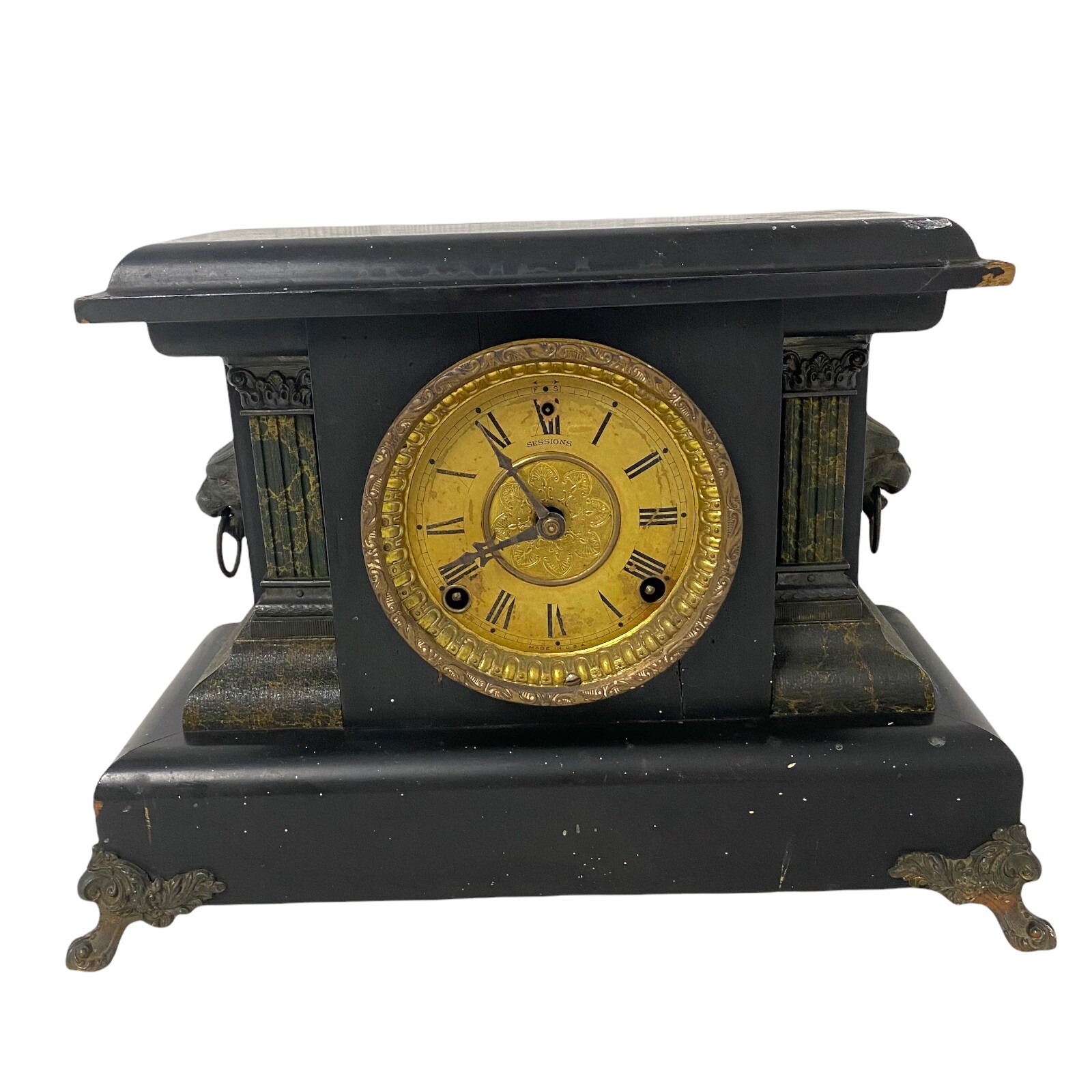 Antique Original Sessions Clock (approx. 14″ x 11″) Made in USA