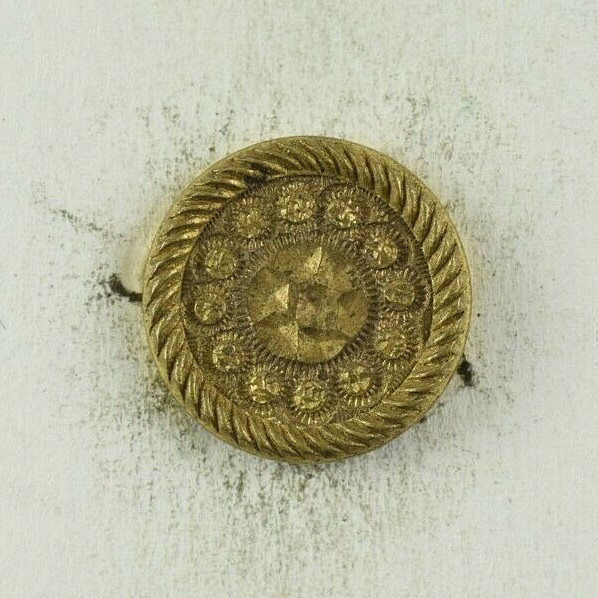 1820-30s Golden Age 1-Piece Radial Dots Flower Design Button E3DT