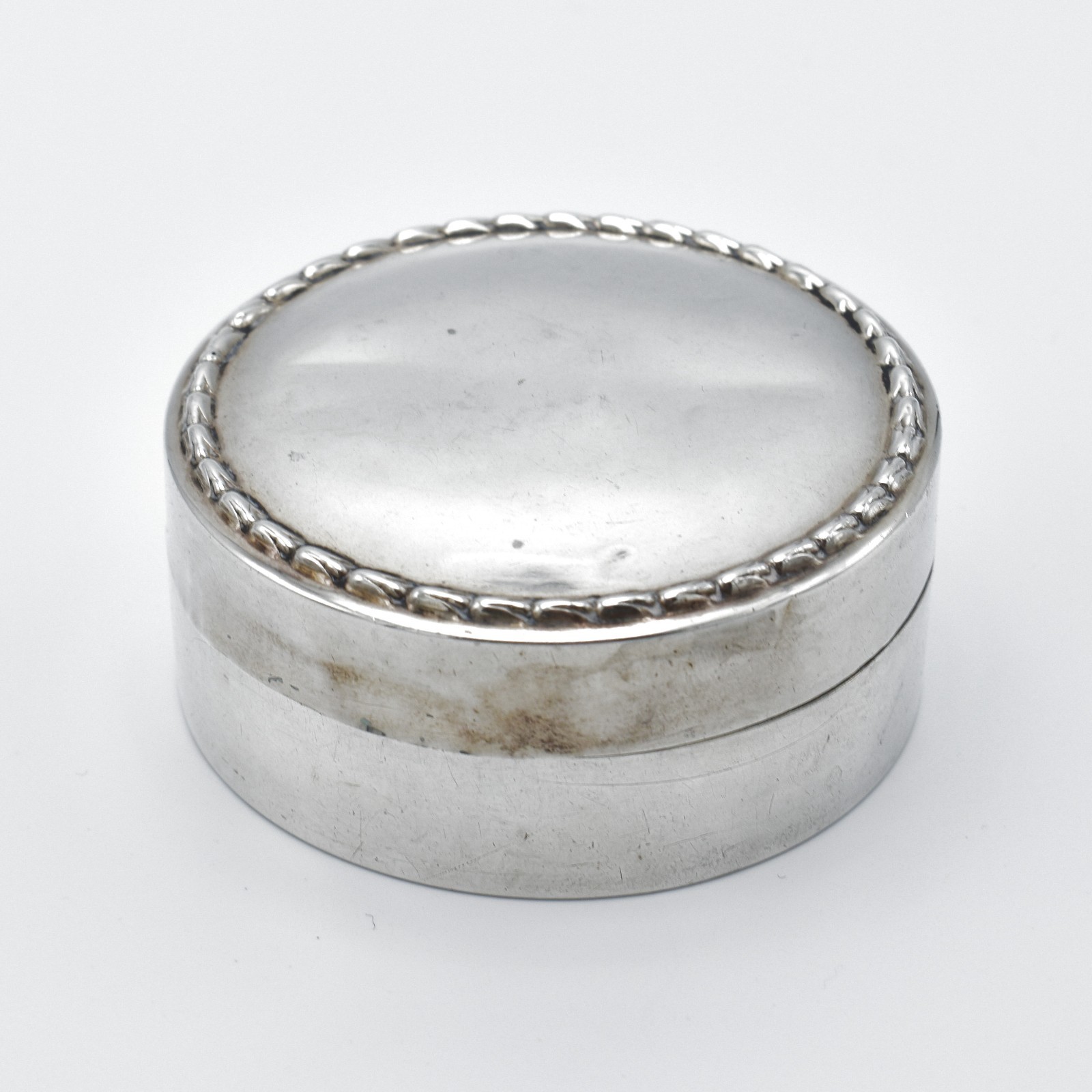 Antique Edward VII Sterling Silver Snuff Powder Box 1908