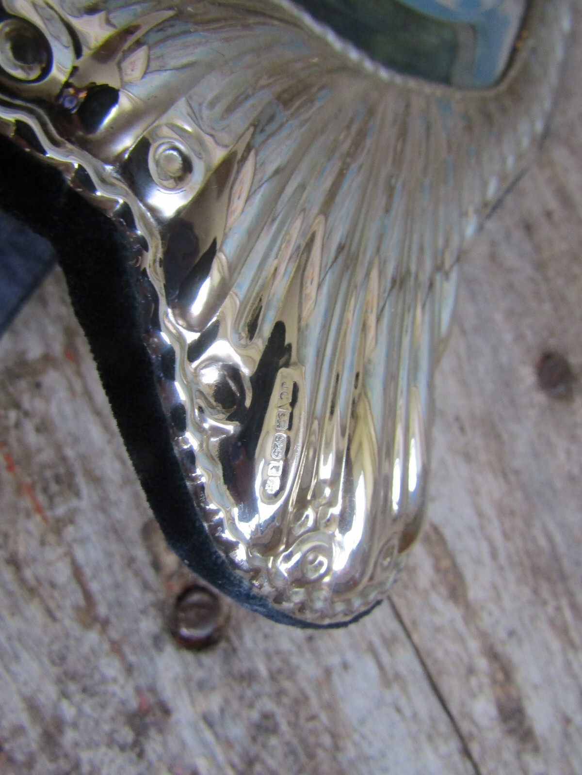 Hallmarked Solid Silver Love Heart Shaped Dressing Table Mirror Lovely Condition