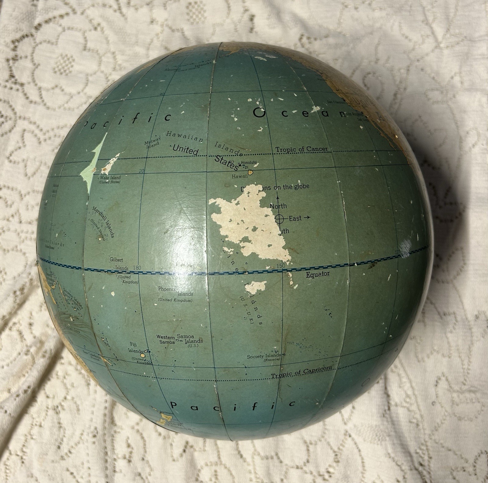Vintage Denoyer-Geppert Econocraft Basic 1966 Globe 19” Dia. No Stand