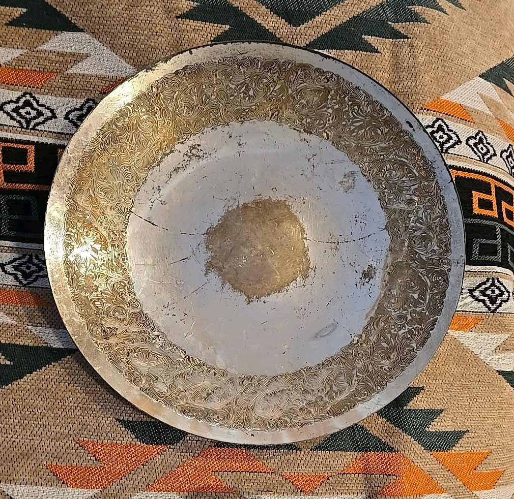 ANTIQ, VTG,RARE ,Silver-plated Small Serving Deep platter (1920’S),9.5″Diameter