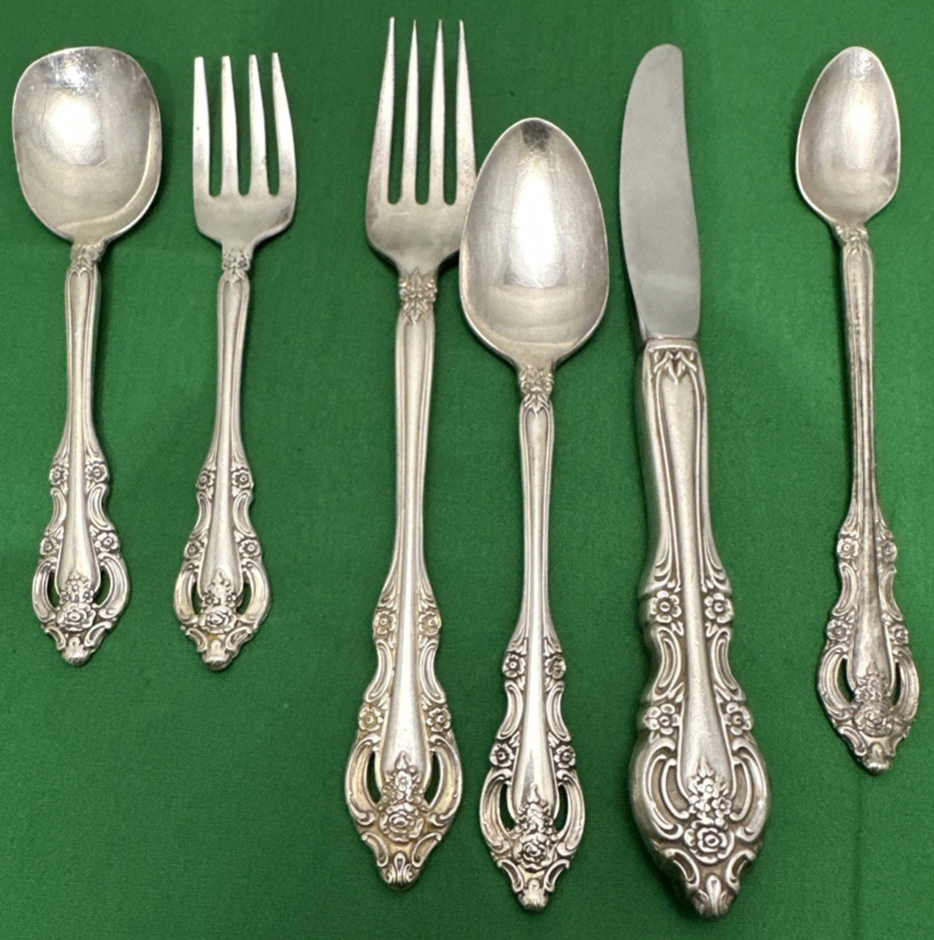 6 Pc SILVER ARTISTRY Silverplated INFANT BABY & YOUTH FLATWARE SET by Community