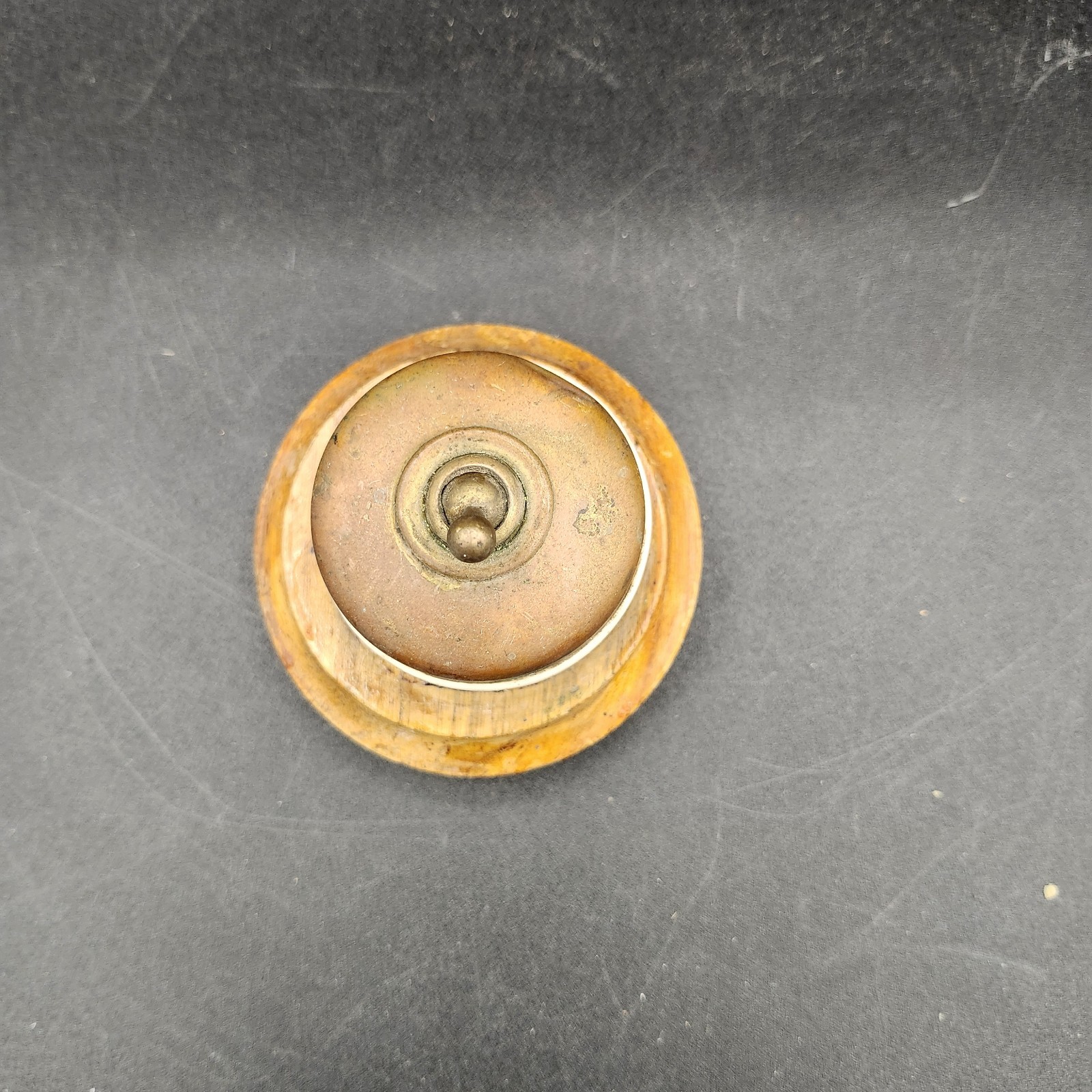 ANTIQUE Brass Ceramic Dolly Toggle Dome Light Switch 1 Way