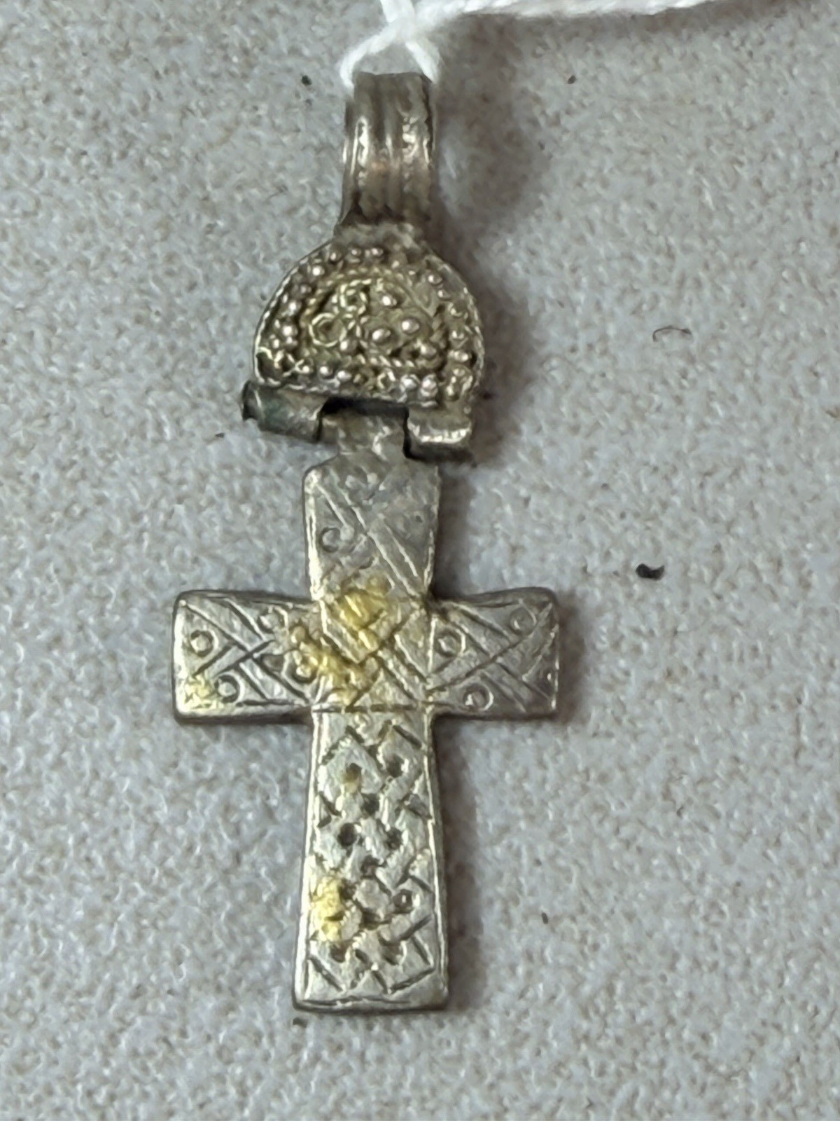 260646 – Antique Ethiopian silver Coptic Handmade Neck Cross – Ethiopia.