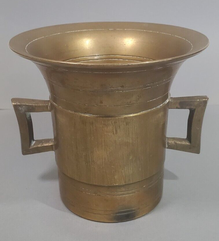 19th Century Solid Brass Mortar 4.5 Inch
