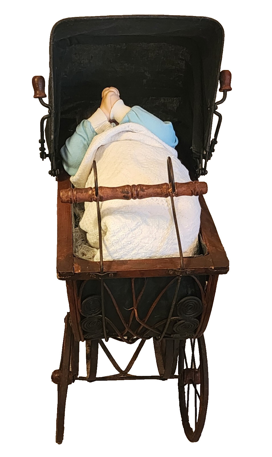 Large Vintage Handmade Baby Doll Pram