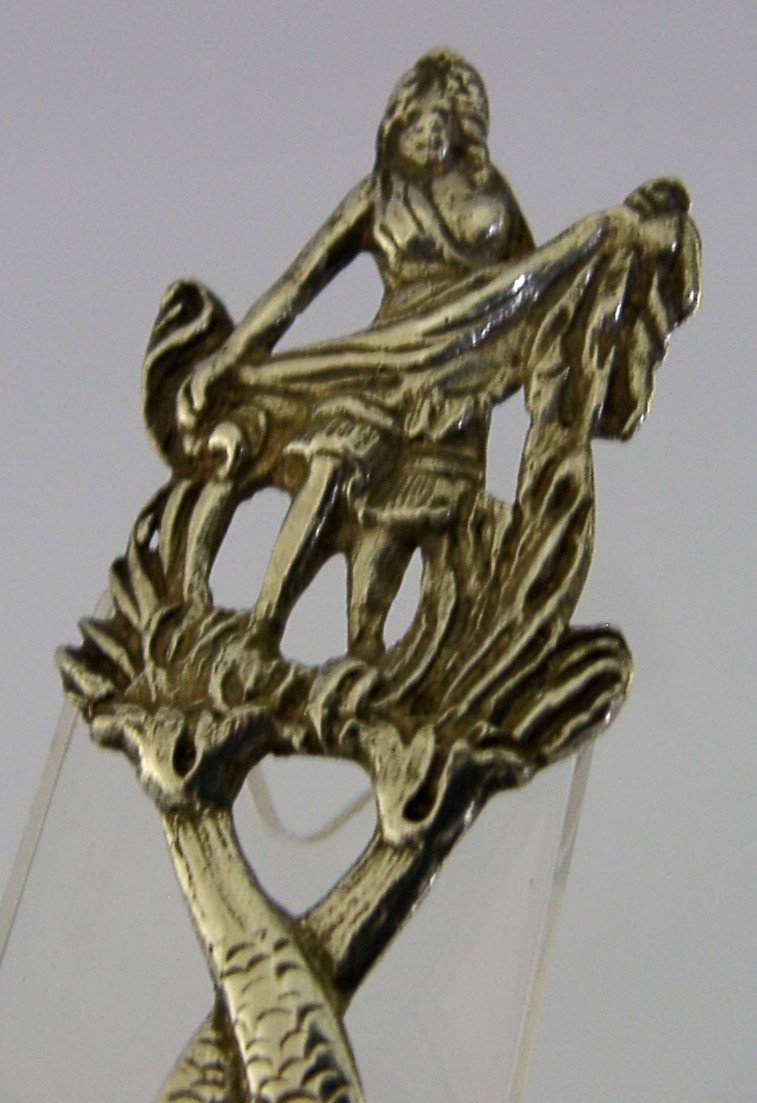 STERLING SILVER FISHMONGER CADDY SPOON CHESTER 1907 ANTIQUE