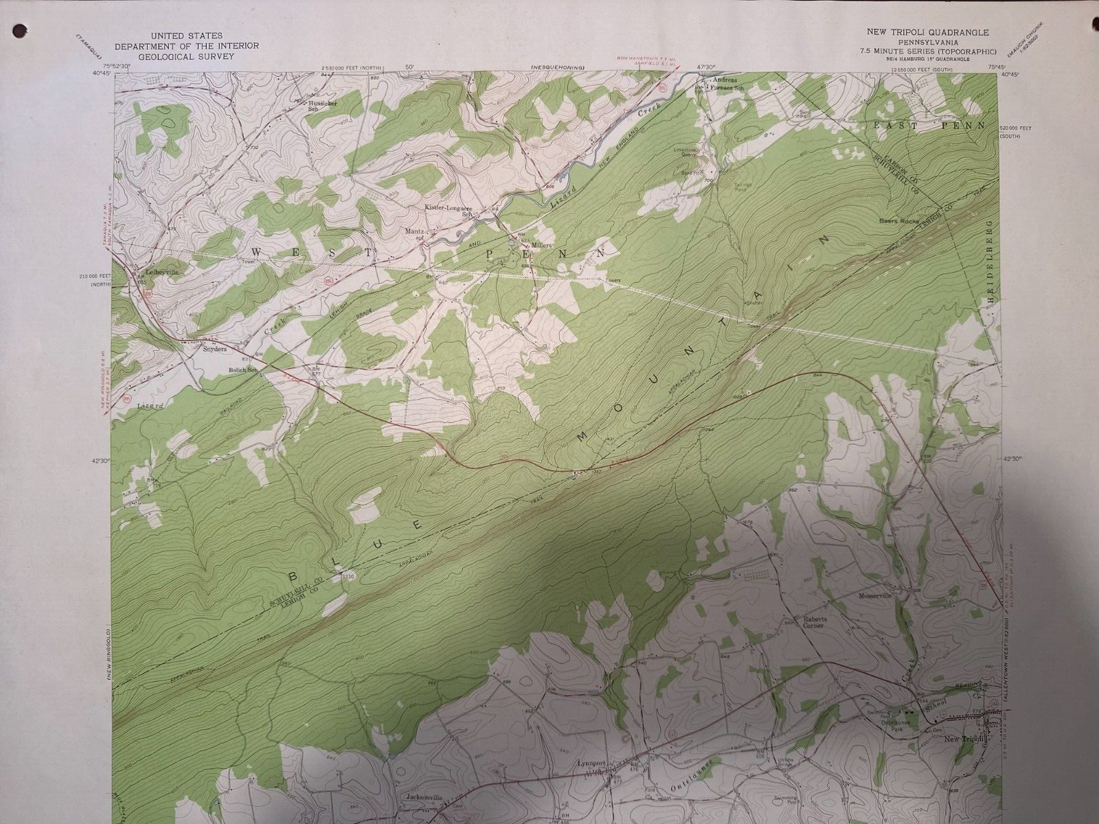 Hazleton – Luzerne County – USGS Topographical Geographical Quadrangle Map
