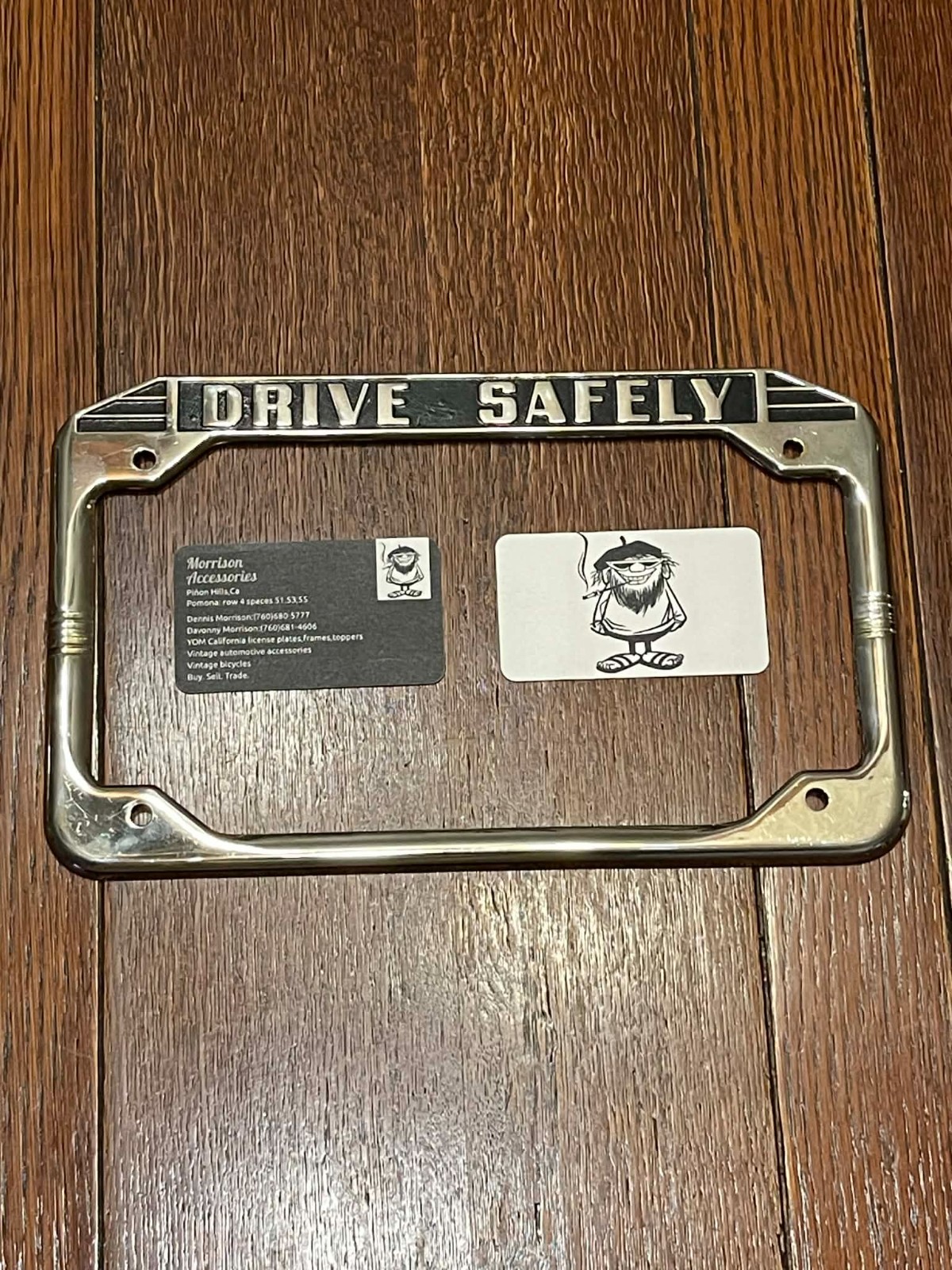 vintage license plate frame “DRIVE SAFELY” Benmatt ” Penn” in casting
