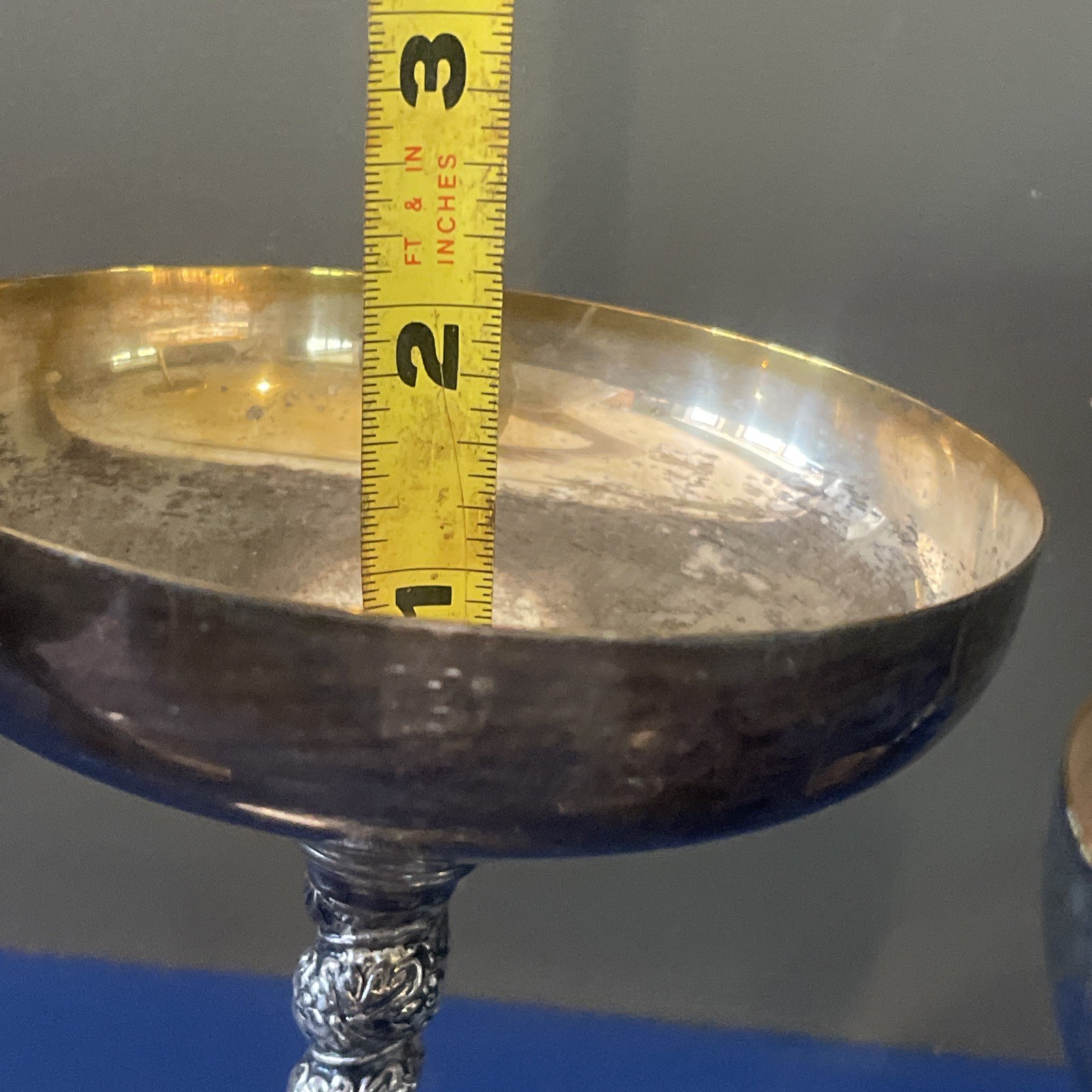 Vintage Silver Plated Champagne Goblets Approx 6 Inches Set Of 4 Made In Spain
