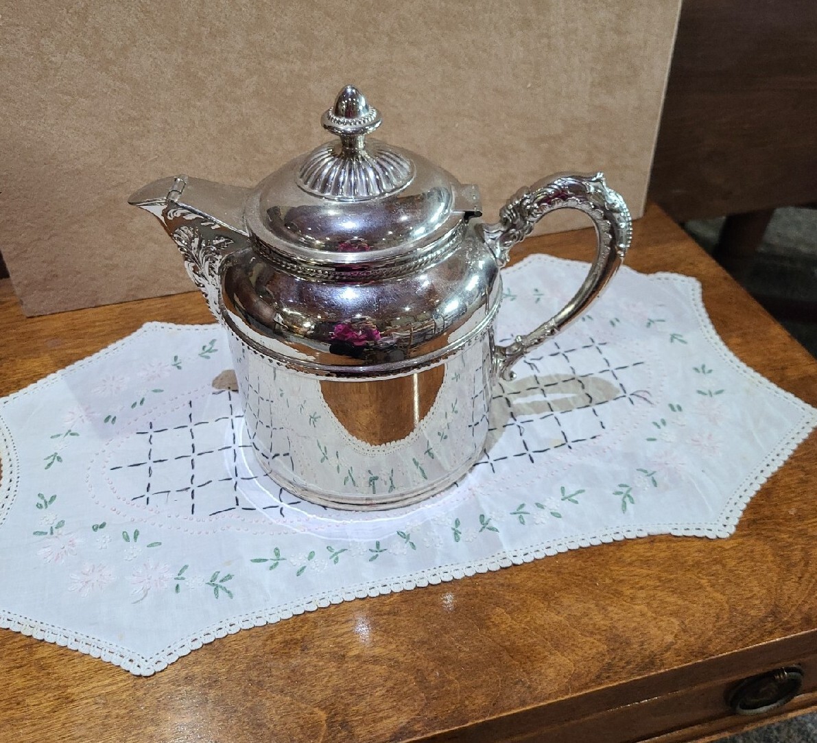 ANTIQUE ROCHESTER STAMPING WORKS ROCHESTER, NY ◇ NICKEL PLATED COPPER COFFEE POT
